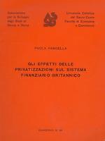 Gli effetti delle privatizzazioni sul sistema finanziario britannico