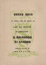 Breve nota di quel che si vede in casa del principe di Sansevero d. Raimondo di Sangro nella città di Napoli