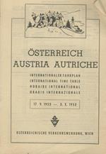 Österreich Austria Autriche, International Time table. [Edizione inglese. English edition]