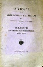 Relazione a S.E. il Ministro della Pubblica Istruzione (anno 1877)