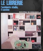 Le librerie, l'ambiente studio, il camino