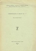 Interpretazione Di Ammiano Xx, 8, 4. Estratto Dai Rendiconti Classe Di Lettere Vol. 106 1972