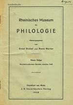 Rheinisches Museum Fur Philologie. Neue Folge, Hundertundersten Bandes Zweites Heft