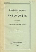 Rheinisches Museum Fur Philologie. Neue Folge, Hundertundersten Bandes Viertes Heft