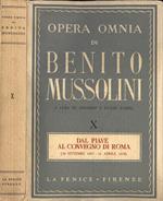 Opera omnia di Benito Mussolini Vol. X. dal Piave al Convegno di Roma ( 30 Ottobre 1917 - 12 Aprile 1918 )