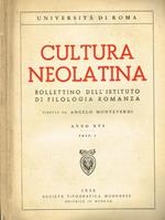 Cultura Neolatina. Bollettino Dell'Istituto Di Filologia Romanza Anno Xvi Fasc.1
