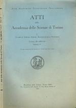 Atti Della Accademia Delle Scienze Di Torino. Volume 95(1960-61) Dispensa 2° I-Classe Di Scienze Fisiche, Matematiche E Naturali