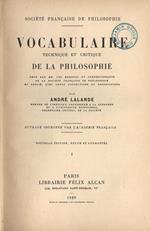 Vocabulaire technique et critique de la philosophie Vol. I