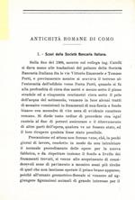 Antichità romane in Como. I. Scavi della Società Bancaria Italiana. II. Il mosaico. III. Scavi di casa Ortelli al Terraggio