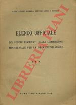 Elenco ufficiale dei volumi esaminati dalla Commissione per la defascistizzazione