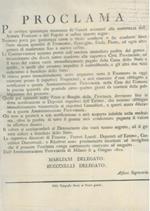 Obbligo di non condurre fuori dallo Stato alcuna quantità di Frumento, Granaglia, Biada, Fieno ed ogni algtro genere di sussistenza