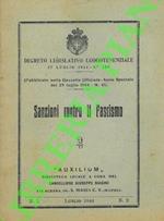 Sanzioni contro il Fascismo. Decreto Legislativo Luogotenenziale 27 Luglio 1944