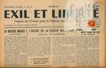 Exil et Libert. Organe de l'Internationale de la Libert. (Union pour la Defense des Peuples Opprime). Mensuel