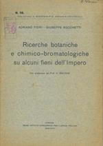 Ricerche botaniche e chimico. bromatologiche su alcuni fieni dell'Impero