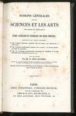 Notions generales sur les sciences et les arts