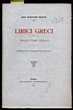 Lirici Greci - Traduttori italici - Risposta al profesore Fraccaroli