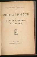 Saggio di traduzioni da Catullo Orazio e Tibullo