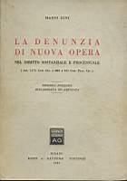 La denunzia di nuova opera nel diritto sostanziale e processuale