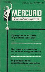 Mercurio Anno Vii N.9 Sintesi Del Pensiero Economico E Sociale Contemporaneo