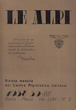 Rivista Mensile Centro Alpinistico Le Alpi N.5 1938/39