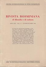 Rivista Rosminiana Di Filosofia E Cultura 