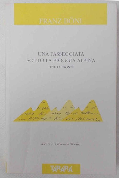 Una passeggiata sotto la pioggia alpina - Franz Böni - copertina