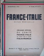 France-Italie. revue Mensuelle. Janvier-Fevrier 1935, 4 Annee n.16-17