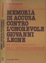 Memoria di accusa contro l' Onorevole Giovanni Leone