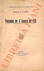 Istituzione L.M. Rezzi. Programma per il Concorso del 1920