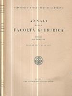 Annali della Facoltà Giuridica Volume XXV-Anno 1959