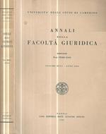 Annali della Facoltà Giuridica Volume XXVI- Anno 1960