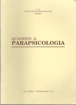 Quaderni di parapsicologia. Volume XXXIII - Ottobre 2002. N. 2