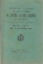 Sunto dei capitoli della Veneranda Confraternita di Nostra Signora Assunta in Portofino approvati dalla stessa confraternita nella Generale Adunanza