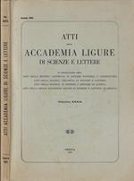 Atti della Accademia ligure di scienze e lettere Volume XXXIX Annata 1983