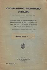 Ordinamento giudiziario militare. Regio Decreto 9 settembre 1941, n. 1022