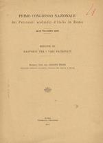 Primo congresso nazionale dei Patronati scolastici d'Italia in Roma. 19-21 novembre 1922