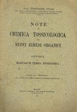 Note di chimica tossicologica sui nuovi rimedi organici