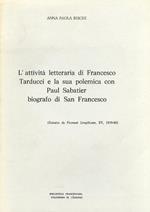 L' attività letteraria di Francesco Tarducci e la sua polemica con Paul Sabatier biografo di San Francesco