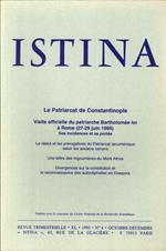 Istina - Revue Trimestrielle. XL 1995 N.4 Octobre-Décembre. Le Patriarcat de Costantinople