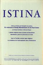 Istina - Revue Trimestrielle. XXXIX 1994 N.3 Juillet-Septembre. En Mémoire d'Ossip Madelstam Et De Paul Celan