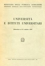Università e istituti universitari. Situazione al 31 ottobre 1979