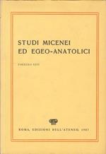 Studi Micenei ed Egeo-Anatolici. Fascicolo XXVI