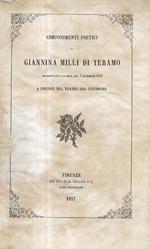 Componimenti poetici di Giannina Milli di Teramo improvvisati la sera del 7 dicembre 1857 a Firenze, nel Teatro del Cocomero