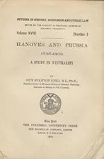 Hanover and Prussia. 1795-1803. a study in neutrality