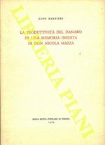 La produttività del denaro in una memoria inedita di Don Nicola Mazza