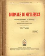 Giornale di metafisica. Rivista bimestrale di filosofia. Anno VII, n.1, 2, 1952