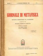 Giornale di metafisica. Rivista bimestrale di filosofia. Anno V, n.1, 3, 4, 1950