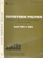 Repertorio Politico numero 6 1983 - Anni 1981 e 1982