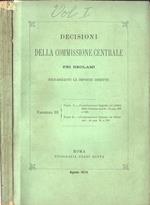 Decisioni della Commissione Centrale Fascicolo III Parte I - II