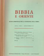 Bibbia e Oriente - Anno 14 - Fasc. 1 - 2 - 4/5 - 6 - 1972. Rivista bimestrale per la conoscenza della Bibbia